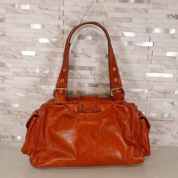 VERA PELLE Bag Brown Real Leather Shoulder Hobo Boho Large Italian Genuine Italy - Picture 5 of 15